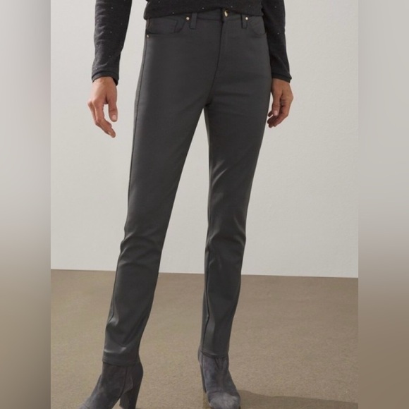 Chicos Denim Coated Slim Jeans in Moonwalk. Dark Gray. Size 3.5R or 18R. NWT. - Picture 1 of 10